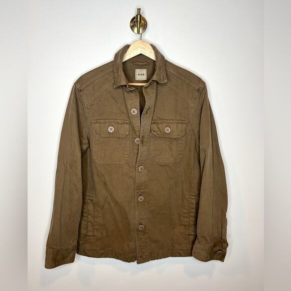 Oversized Barn Jacket Brown Button Front - Picture 3 of 4